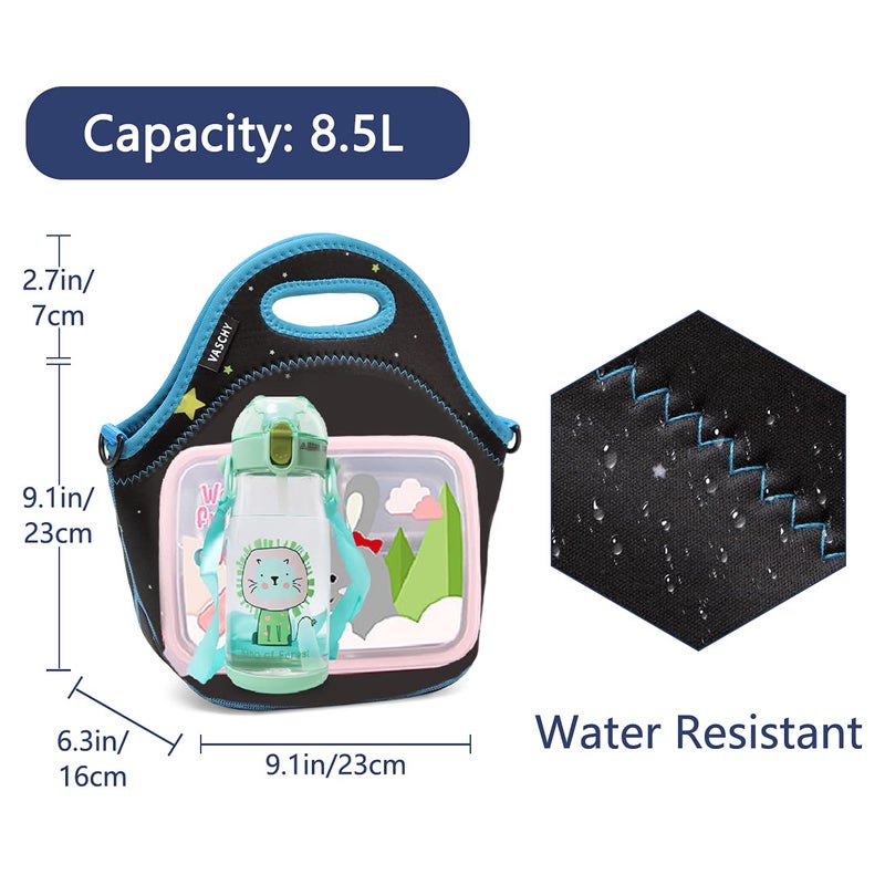 VASCHY Lunch Bag for Boys, Insulated Neoprene Lightweight Lunch Box Bag for Children School Daycare Kindergarten Astronaut - Image 5